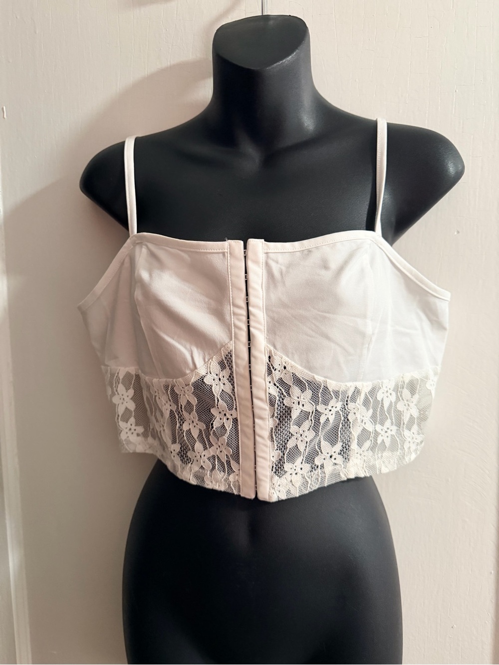Cider White Lace Bustier Crop Top Bra